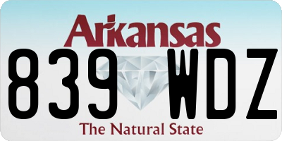 AR license plate 839WDZ