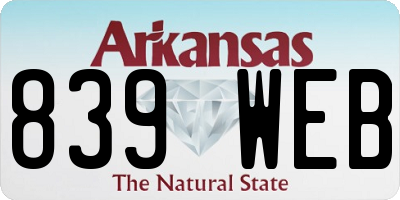 AR license plate 839WEB