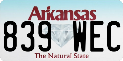 AR license plate 839WEC