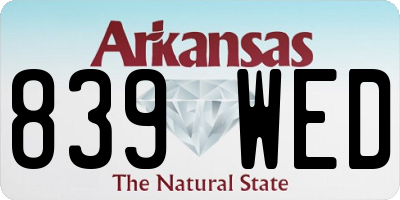 AR license plate 839WED