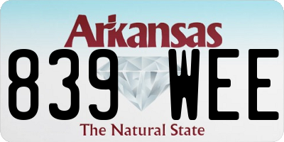 AR license plate 839WEE