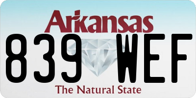 AR license plate 839WEF