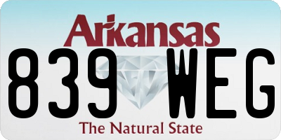 AR license plate 839WEG