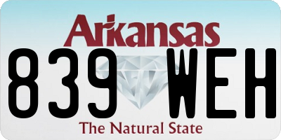 AR license plate 839WEH