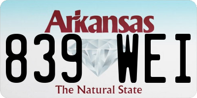 AR license plate 839WEI