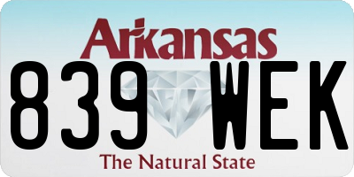 AR license plate 839WEK