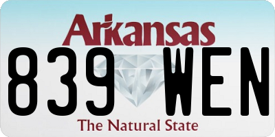 AR license plate 839WEN