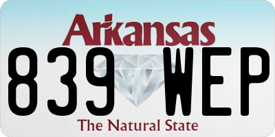 AR license plate 839WEP