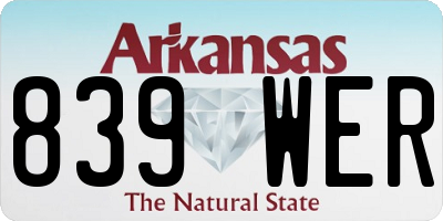 AR license plate 839WER