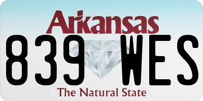 AR license plate 839WES