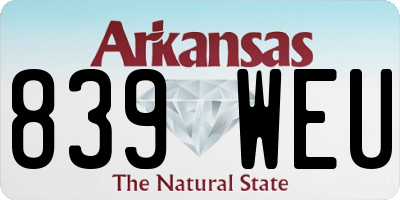 AR license plate 839WEU