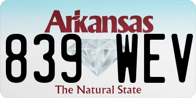 AR license plate 839WEV