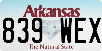 AR license plate 839WEX