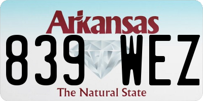 AR license plate 839WEZ