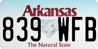 AR license plate 839WFB