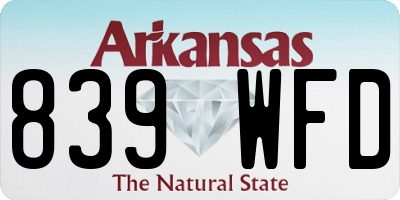 AR license plate 839WFD