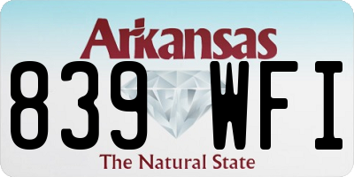 AR license plate 839WFI