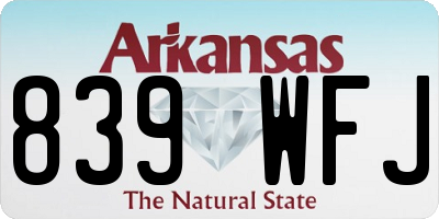 AR license plate 839WFJ