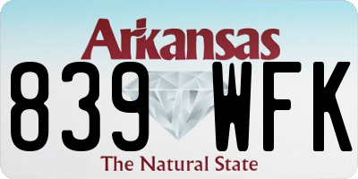 AR license plate 839WFK