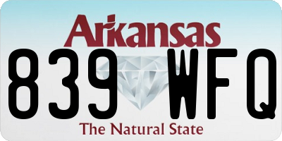 AR license plate 839WFQ
