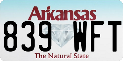 AR license plate 839WFT