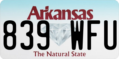 AR license plate 839WFU