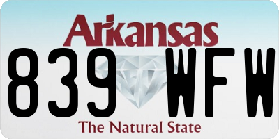 AR license plate 839WFW