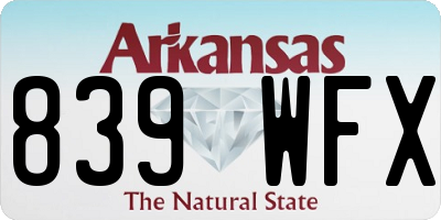 AR license plate 839WFX