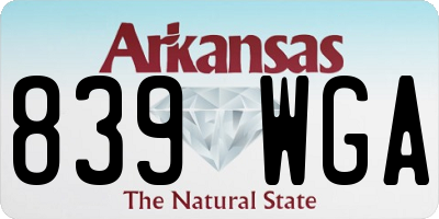 AR license plate 839WGA
