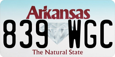 AR license plate 839WGC