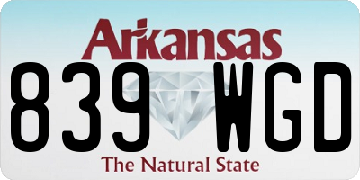 AR license plate 839WGD