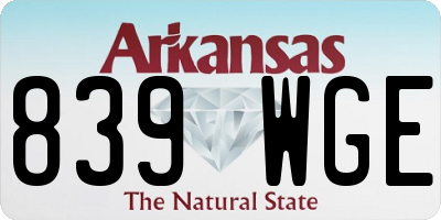 AR license plate 839WGE