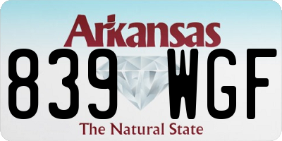 AR license plate 839WGF