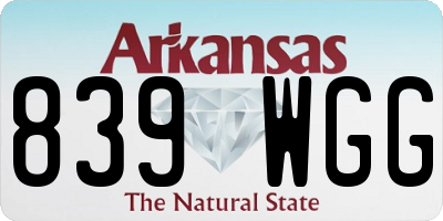 AR license plate 839WGG