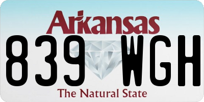 AR license plate 839WGH