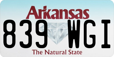 AR license plate 839WGI