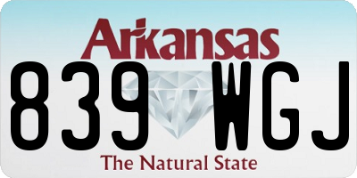 AR license plate 839WGJ
