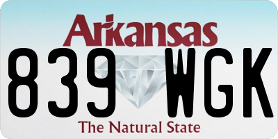 AR license plate 839WGK