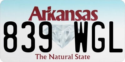 AR license plate 839WGL