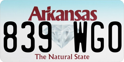 AR license plate 839WGO