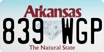 AR license plate 839WGP