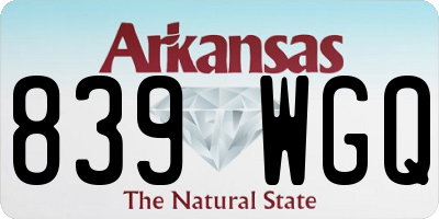 AR license plate 839WGQ