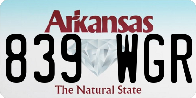 AR license plate 839WGR