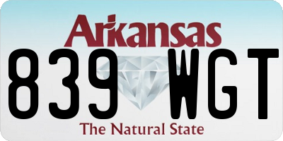 AR license plate 839WGT