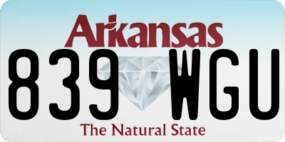 AR license plate 839WGU