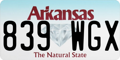 AR license plate 839WGX