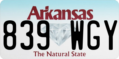 AR license plate 839WGY