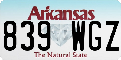 AR license plate 839WGZ
