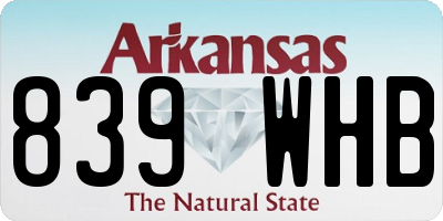AR license plate 839WHB