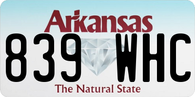 AR license plate 839WHC